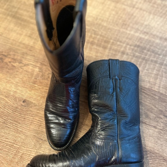 Justin Size 5 B.  Black Iguana Lizard boot, womens - Picture 5 of 7